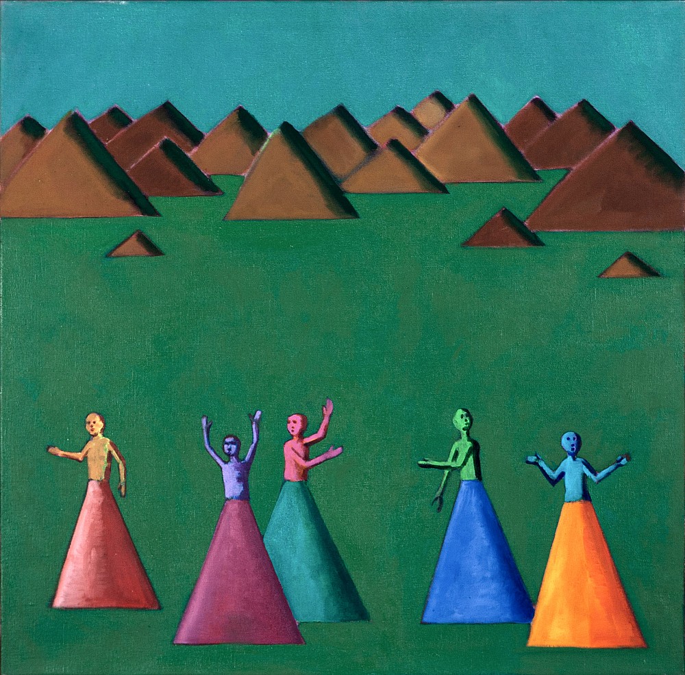 Jiří Sopko – obraz Tanečnice (1998), olej na plátně, 95 x 95 cm